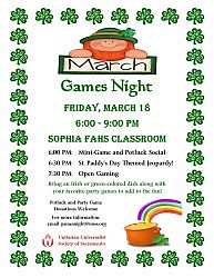 Games Night - St. Paddy's Day Theme! March 18