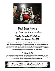 Black Lives Matter: Jung, Race, and the Unconscious 9/27/16 @ 7pm