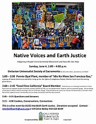 Save the date - June 4 @ UUSS - "Native Voices and Earth Justice"
