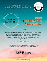 Sac ACT Delegate Assembly at UUSS on July 27 - 9:00 a.m