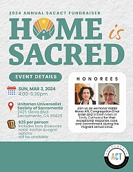 SacACT Fundraiser: "Home is Sacred", UUSS March 3, 4 pm