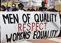 2024-09-26 11_28_05-Men holding white, black, and red Men of quality respect womens equality banner